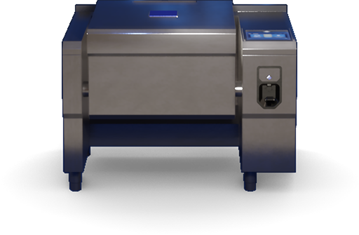 Front view of the MKN FlexiChef unit with right-side control panel