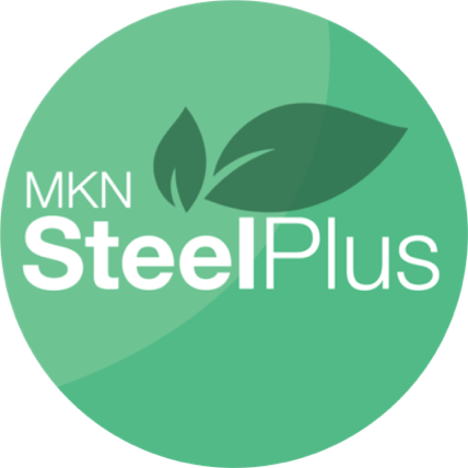 MKN SteelPlus badge with leaf symbol